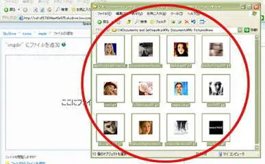 SkyDrive公開フォルダに画像をドロップする。