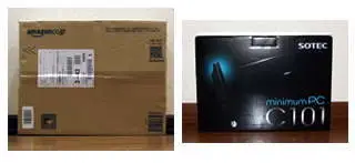 C101の箱 minimumPC C101と記載してある。あまり頑丈そうでは無い。