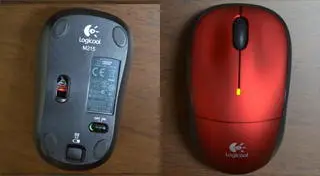 マウスの電源が入るか確認。